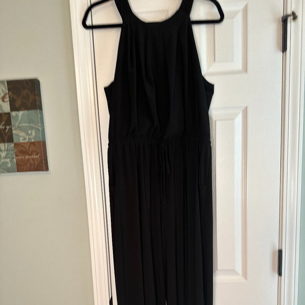 Black one-piece wide leg romper/jumpsuit - Size L